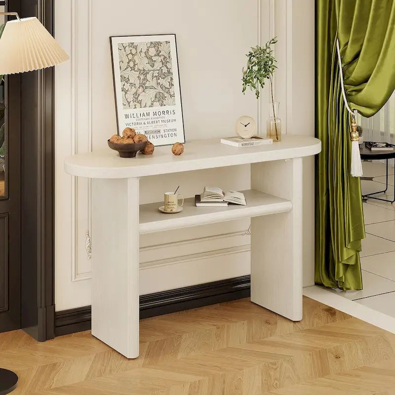 Modern Minimalist Console Table with Storage Shelf