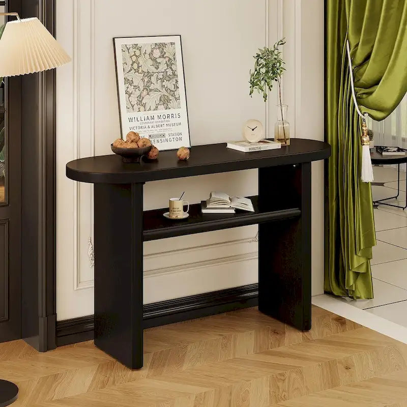 Modern Minimalist Console Table with Storage Shelf