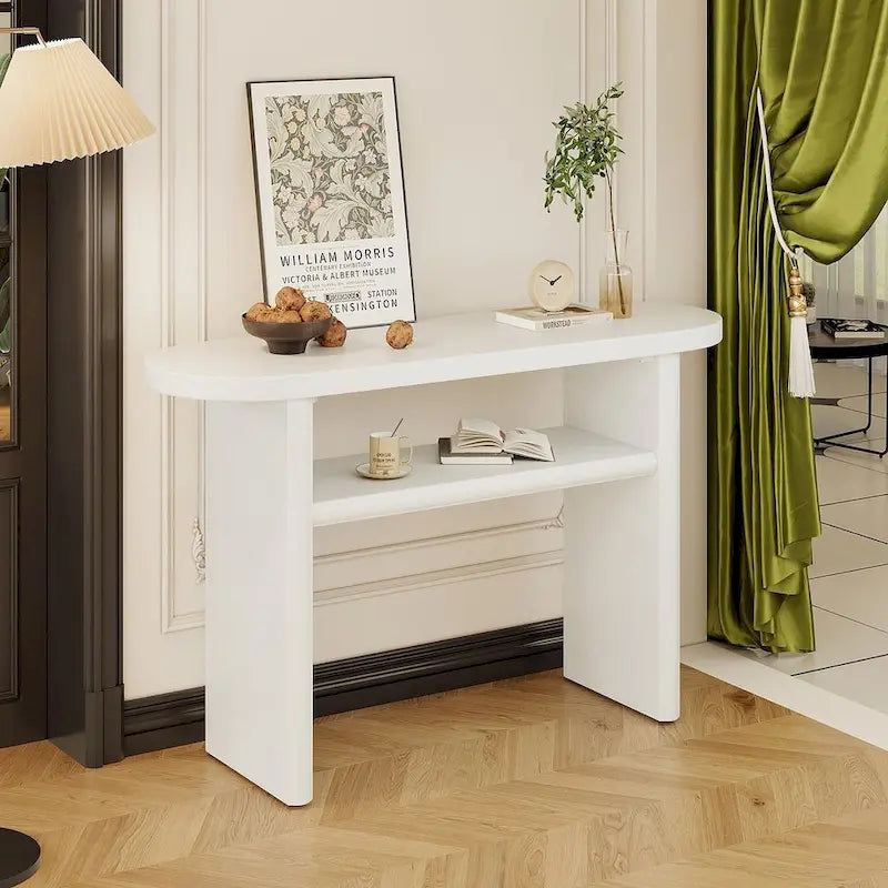 Modern Minimalist Console Table with Storage Shelf