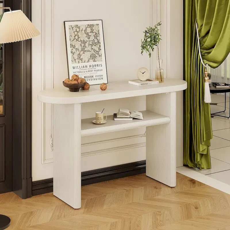 Modern Minimalist Console Table with Storage Shelf