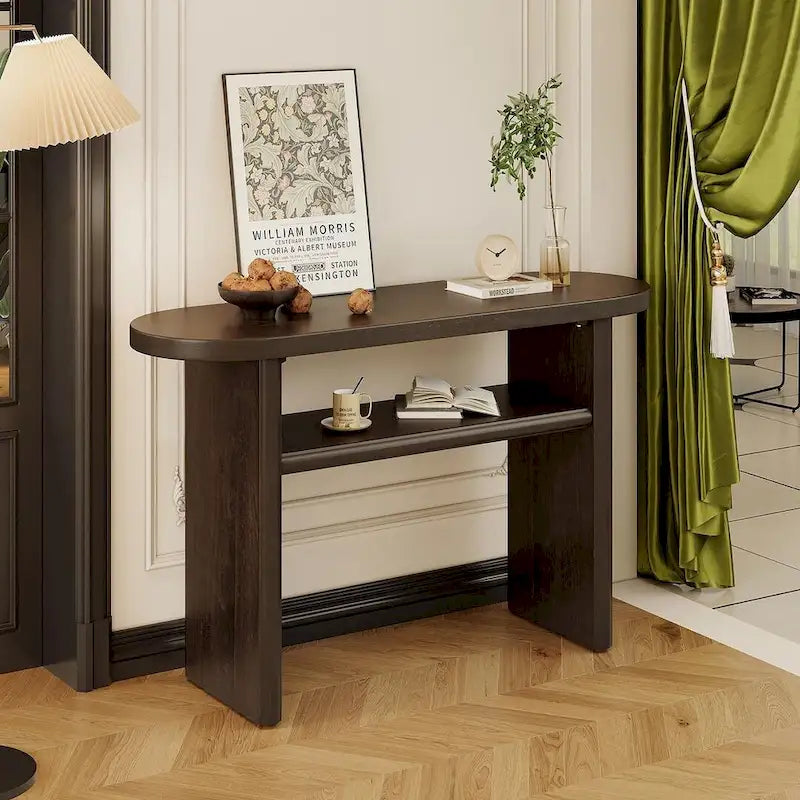 Modern Minimalist Console Table with Storage Shelf