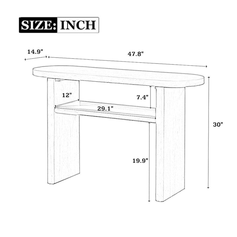 Console moderne minimaliste avec étagère de rangement