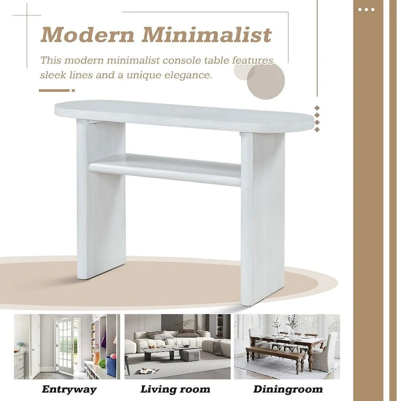 Console moderne minimaliste avec étagère de rangement