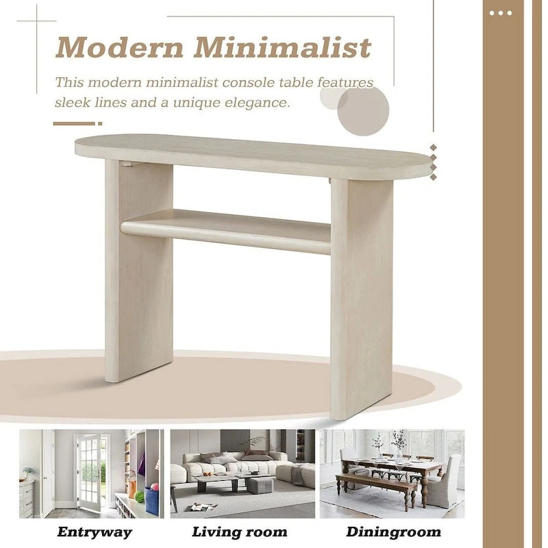 Console moderne minimaliste avec étagère de rangement