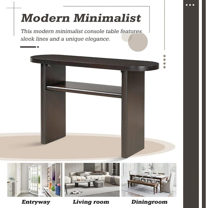 Console moderne minimaliste avec étagère de rangement