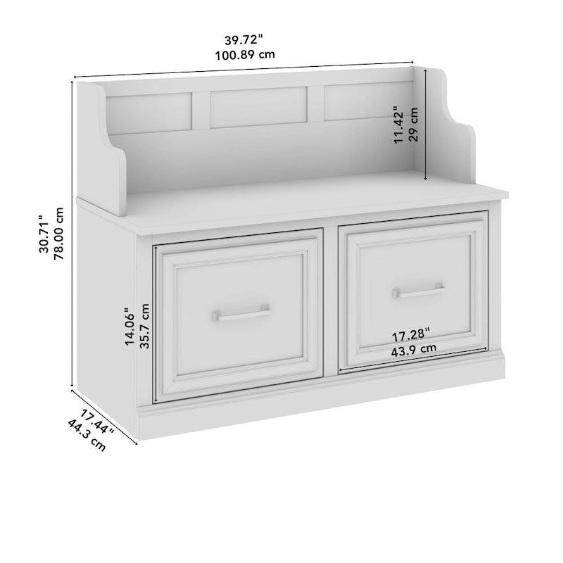 Banc de rangement d'entrée de style transitoire avec portes et dossier
