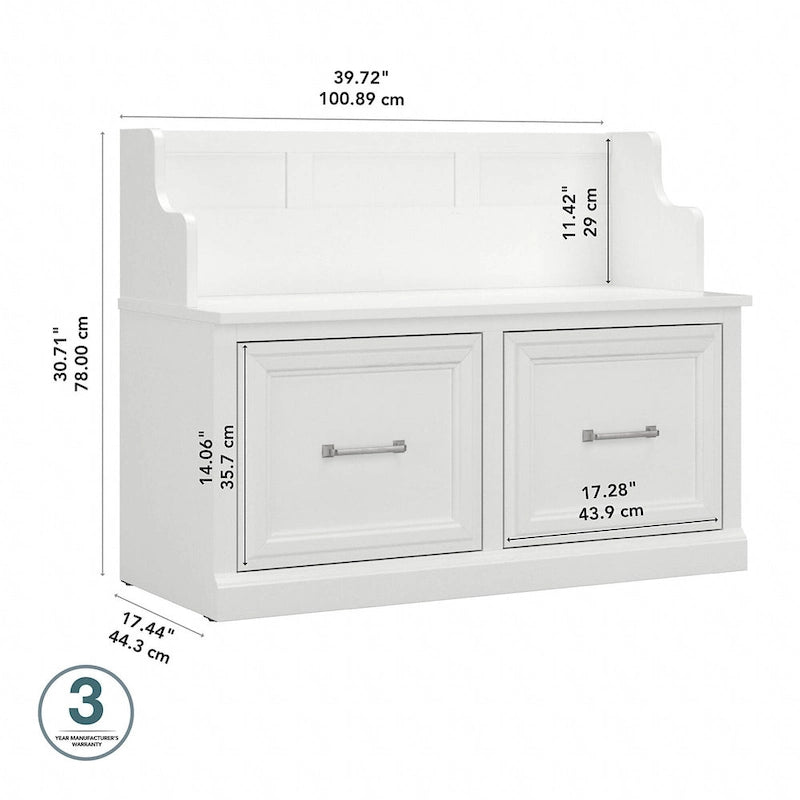 Banc de rangement d'entrée de style transitoire avec portes et dossier
