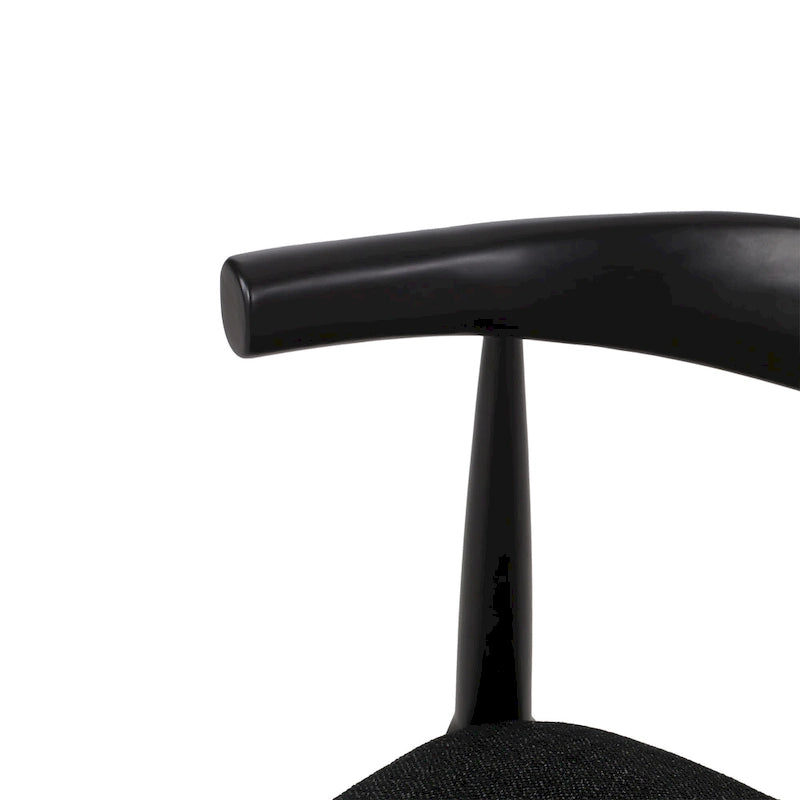 Chaise de salle à manger en hévéa recouverte de tissu, style Mid-Century Modern