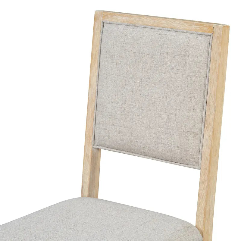 Table à manger rectangulaire en bois d'acacia avec piètement tréteau sculpté, plateau en placage de chêne