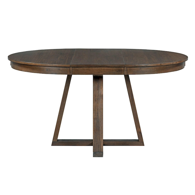 Table à manger ronde extensible avec pieds en croix style rétro champêtre