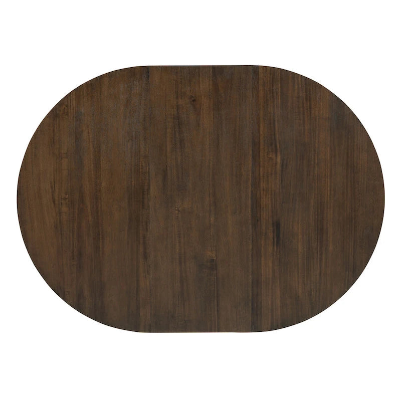 Table à manger ronde extensible avec pieds en croix style rétro champêtre