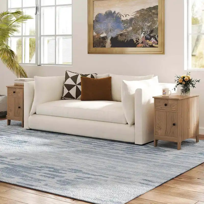 End Table with Charging Station Flip Top Bedside Table