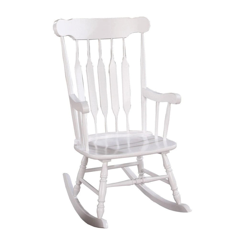 White Wood Rocking Chair Country Style Traditional Solid Wood Armchair