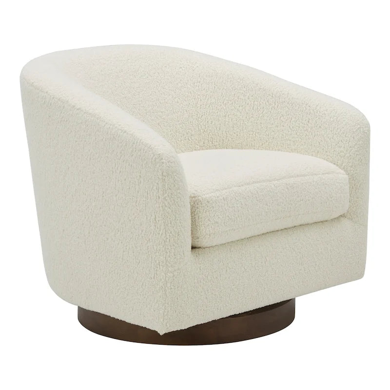 Modern Upholstered Swivel Barrel Chair