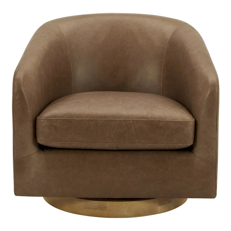Modern Upholstered Swivel Barrel Chair