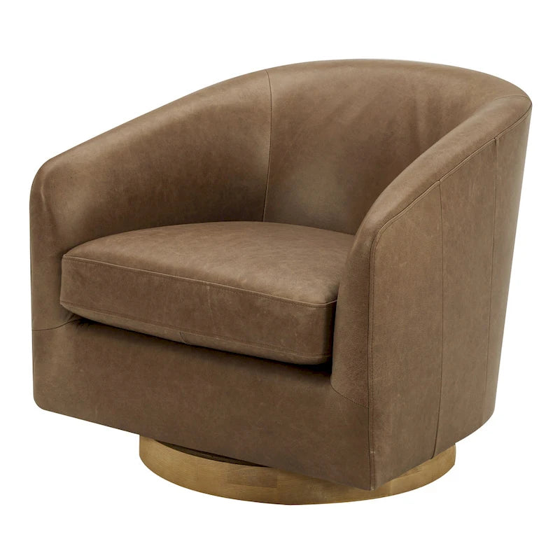 Modern Upholstered Swivel Barrel Chair