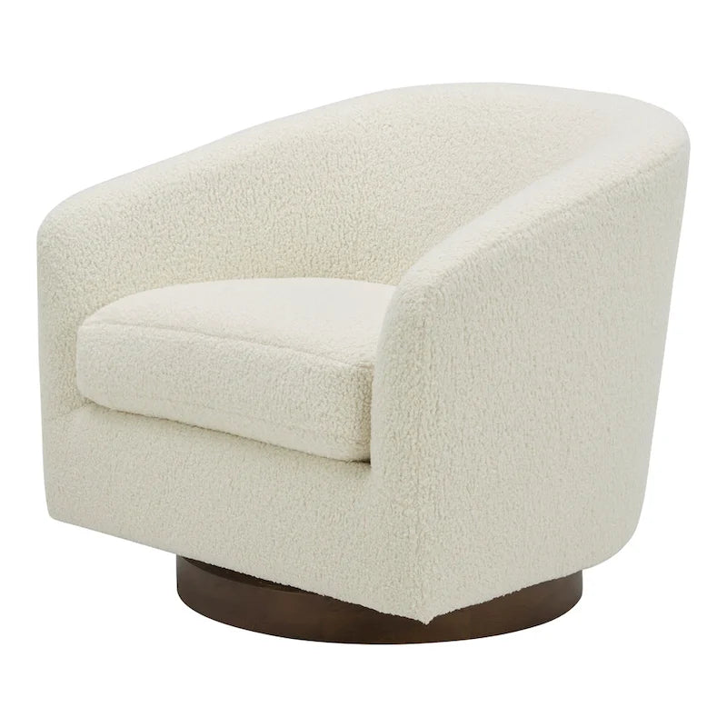 Modern Upholstered Swivel Barrel Chair