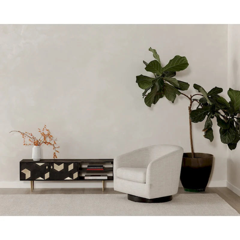 Fauteuil pivotant moderne en tissu
