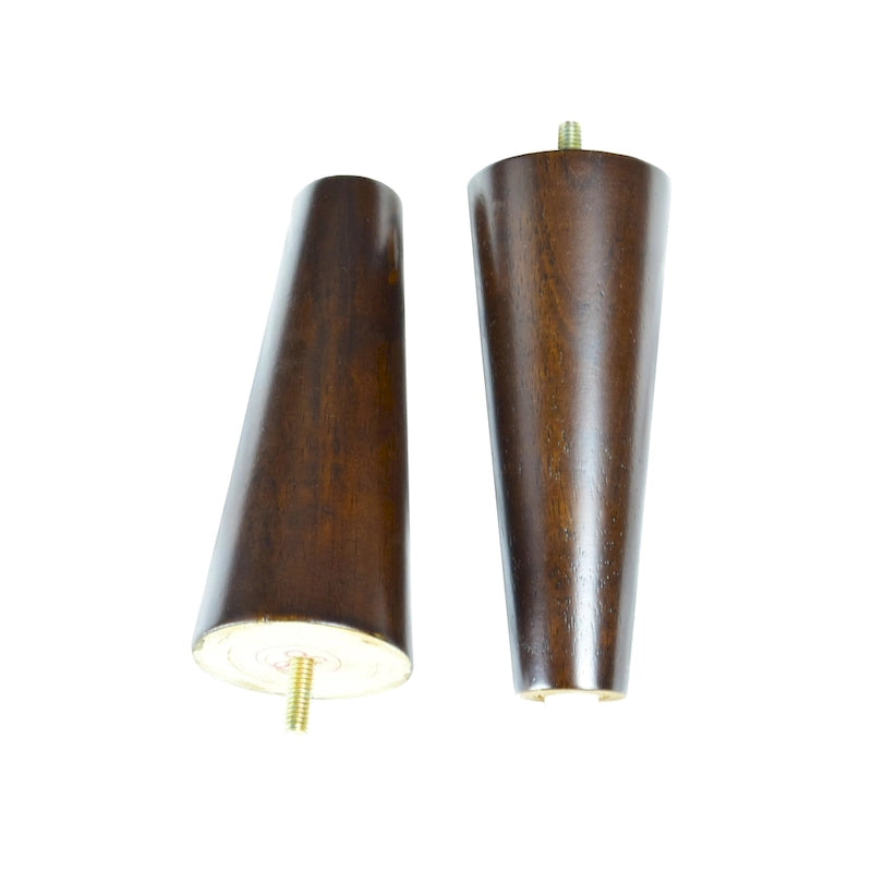 Pouf rembourré rond en tissu texturé avec pieds en bois espresso