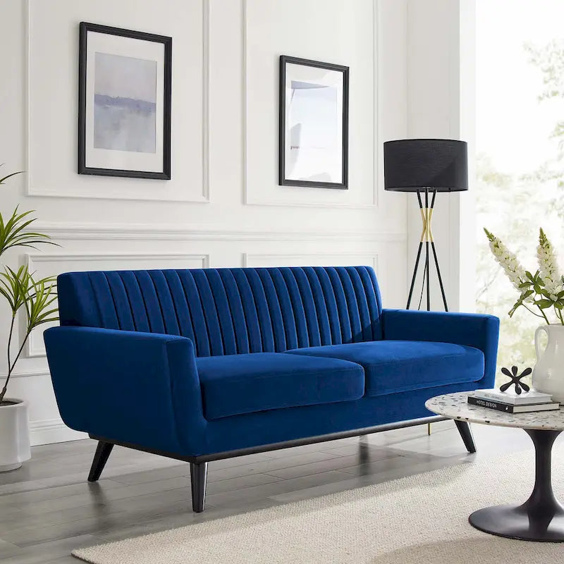 Channel Tufted Performance Velvet Loveseat