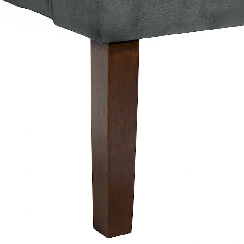 Fauteuil moderne de style transitionnel en velours avec accoudoirs et pieds en bois