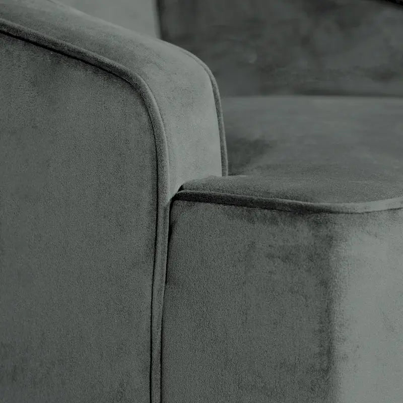 Fauteuil moderne de style transitionnel en velours avec accoudoirs et pieds en bois