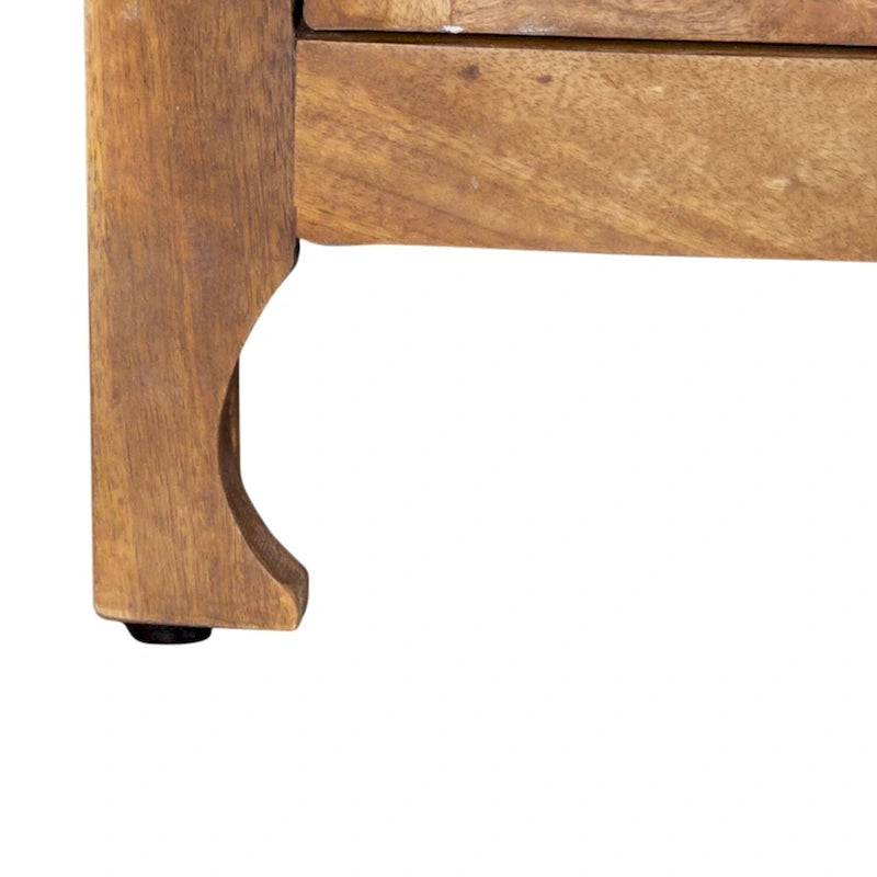 Meuble TV d'appoint bohème à 4 portes de 188 cm, finition miel vieilli