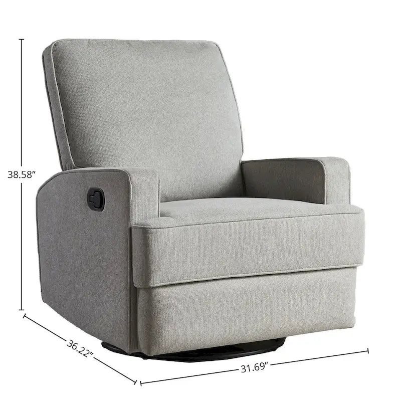 Manual Swivel Glider Recliner Chair with USB Charger Nursery Living Room