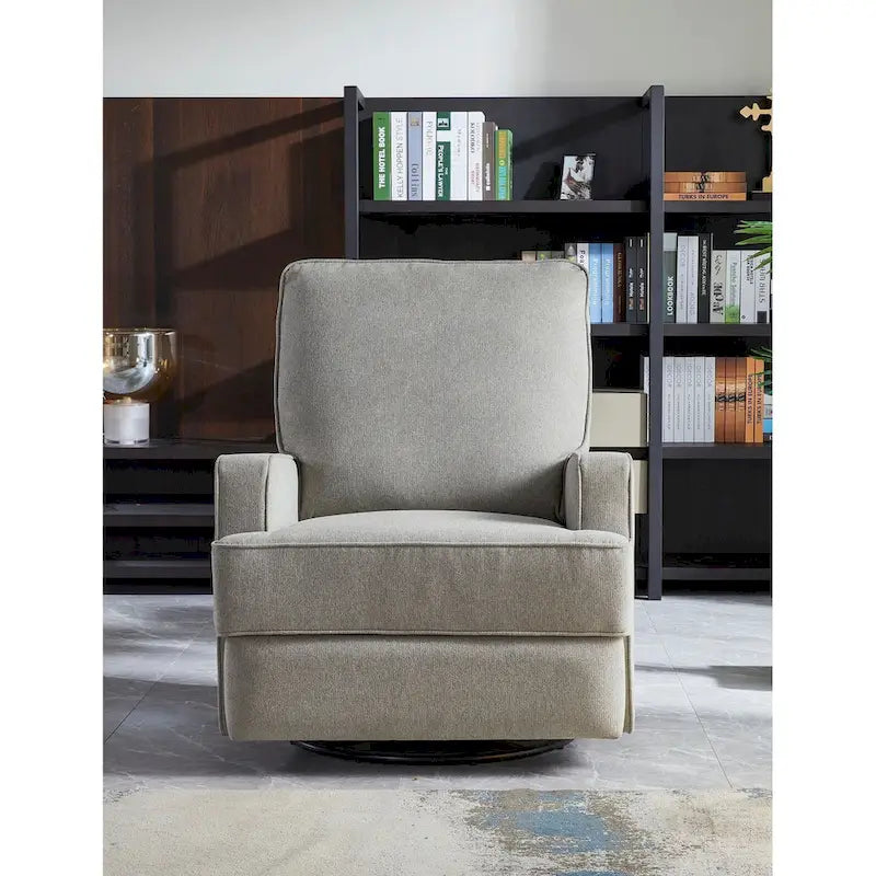 Manual Swivel Glider Recliner Chair with USB Charger Nursery Living Room