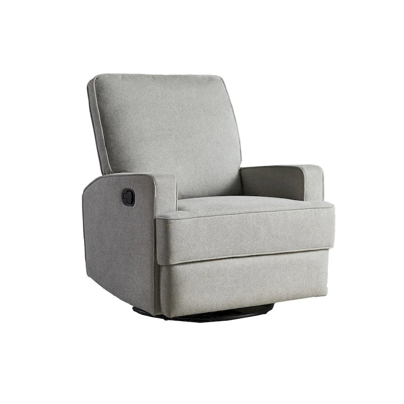 Manual Swivel Glider Recliner Chair with USB Charger Nursery Living Room