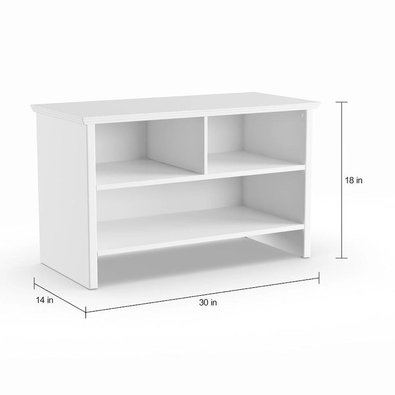 White Wood Shoe Storage Bench with Clean Contemporary Style