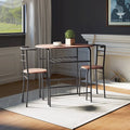 Table de salle à manger bistrot compacte avec étagère de rangement inférieure en métal noir