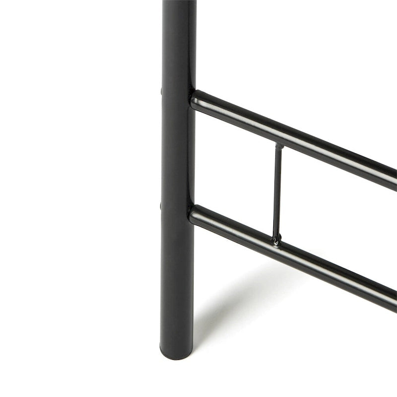 Table de salle à manger bistrot compacte avec étagère de rangement inférieure en métal noir