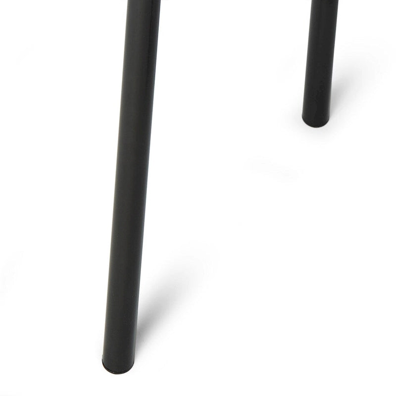 Table de salle à manger bistrot compacte avec étagère de rangement inférieure en métal noir