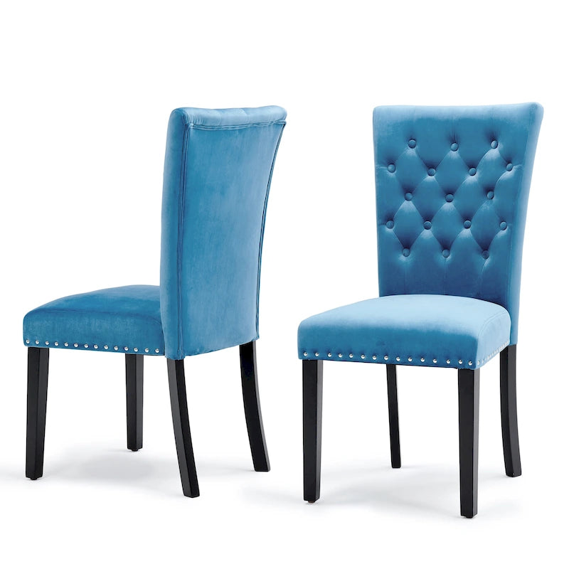 Tufted Velvet Dining Chair with Button Detail and Foam Cushion