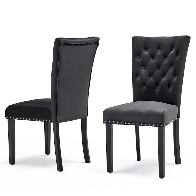 Tufted Velvet Dining Chair with Button Detail and Foam Cushion