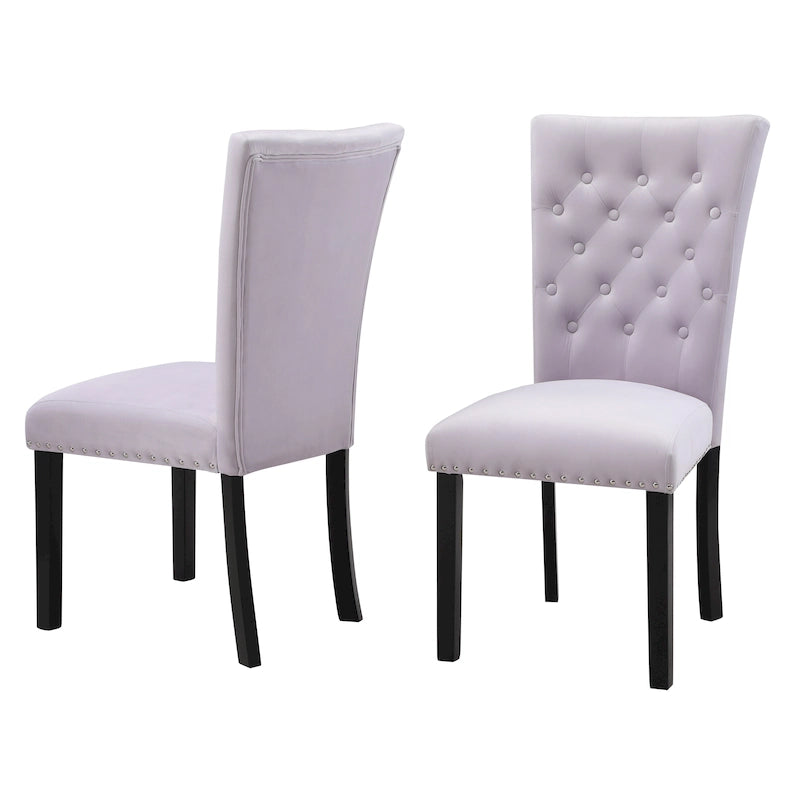 Tufted Velvet Dining Chair with Button Detail and Foam Cushion
