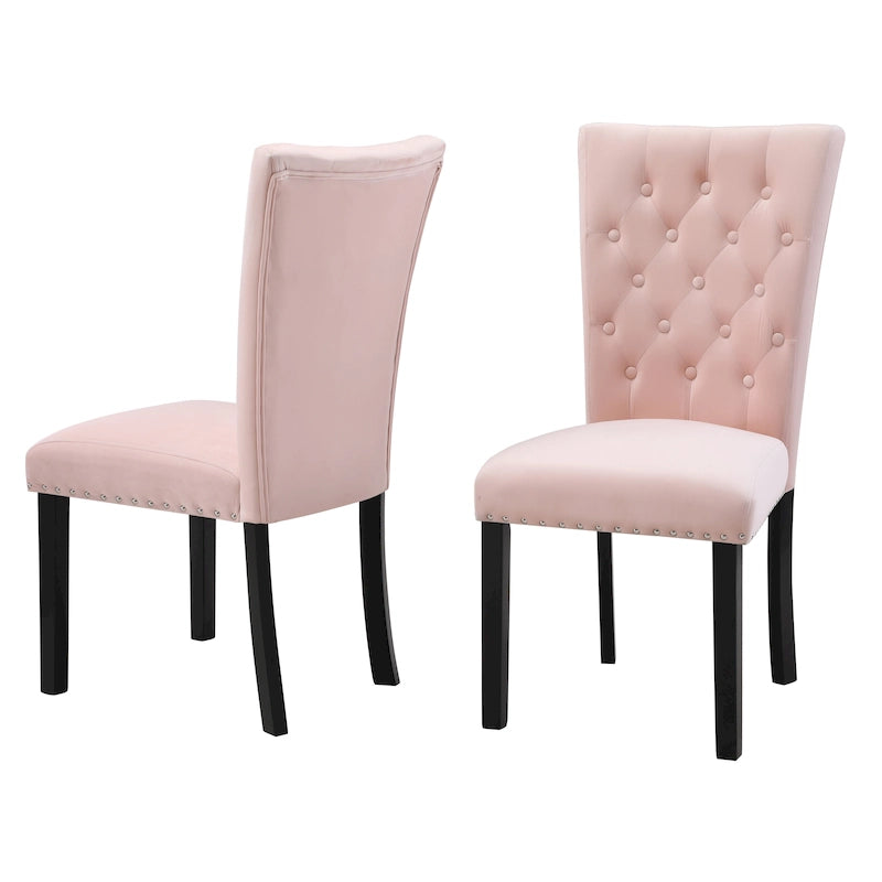 Tufted Velvet Dining Chair with Button Detail and Foam Cushion