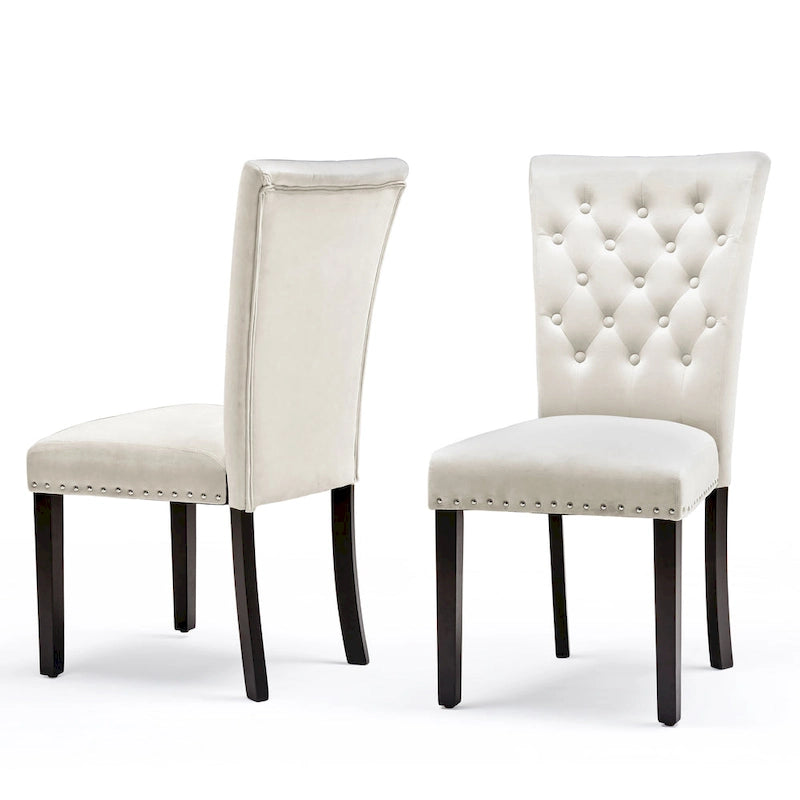 Tufted Velvet Dining Chair with Button Detail and Foam Cushion