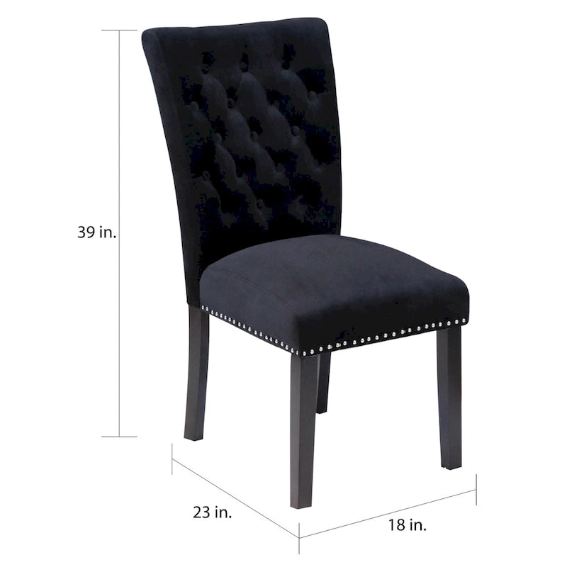 Tufted Velvet Dining Chair with Button Detail and Foam Cushion