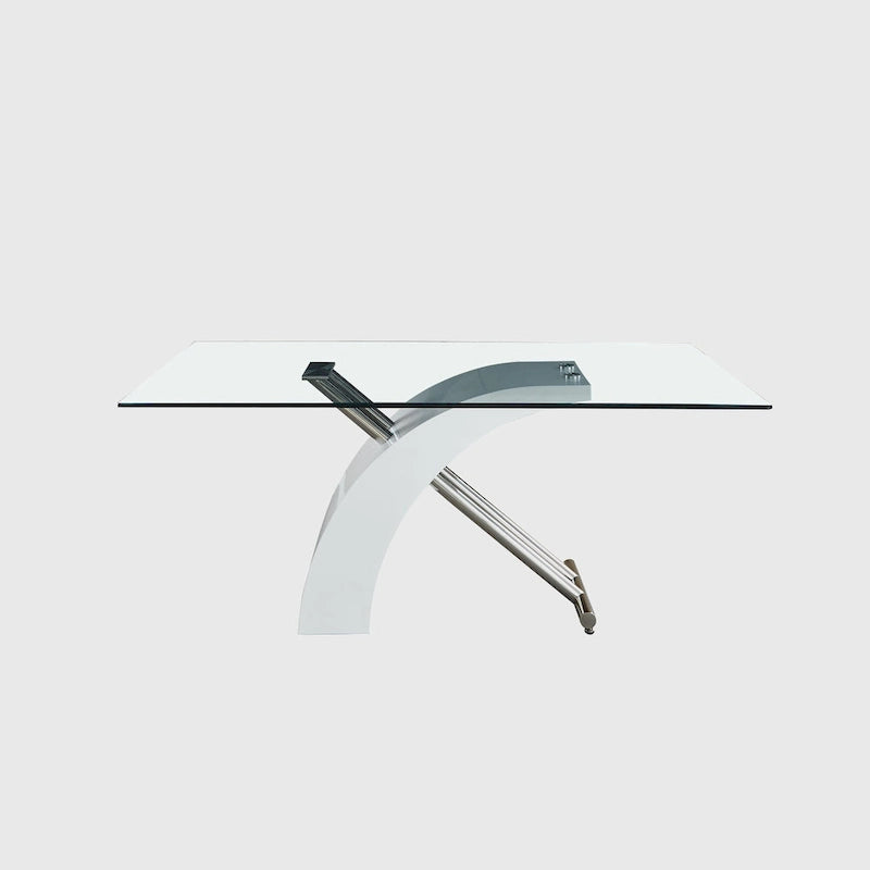 Table de salle à manger rectangulaire en verre