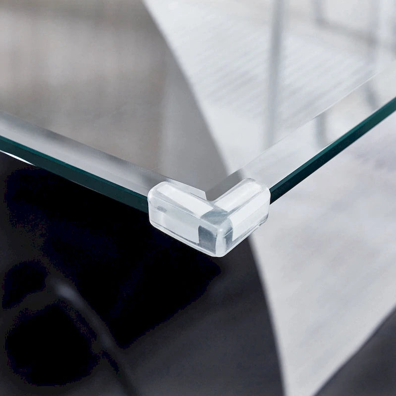 Table de salle à manger rectangulaire en verre
