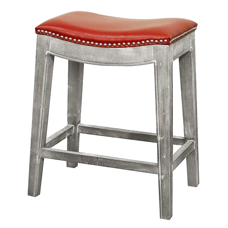 Tabouret de comptoir avec assise en similicuir collé