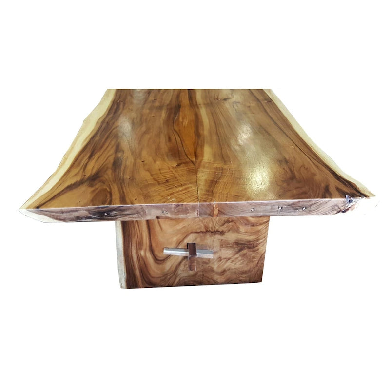 Suar Live Edge Unique Slab Dining Table 71 Inch Natural Hardwood