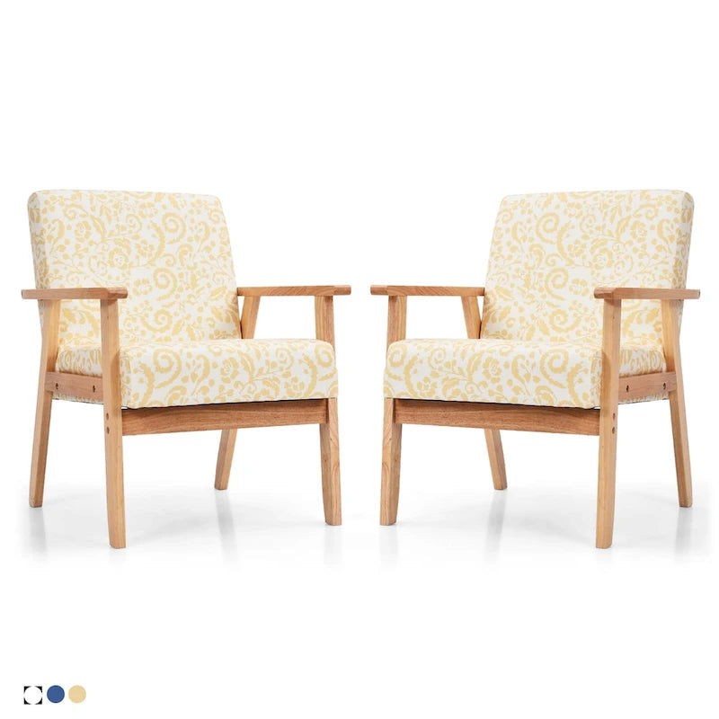 Fauteuil d'appoint rembourré pour bureau à domicile avec cadre en bois