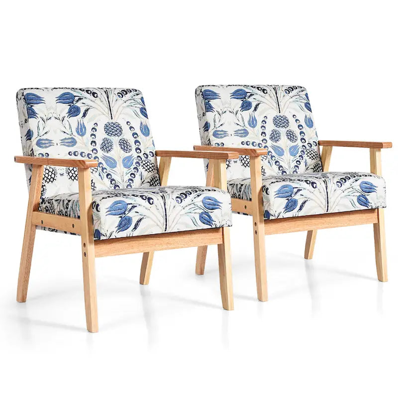 Fauteuil d'appoint rembourré pour bureau à domicile avec cadre en bois