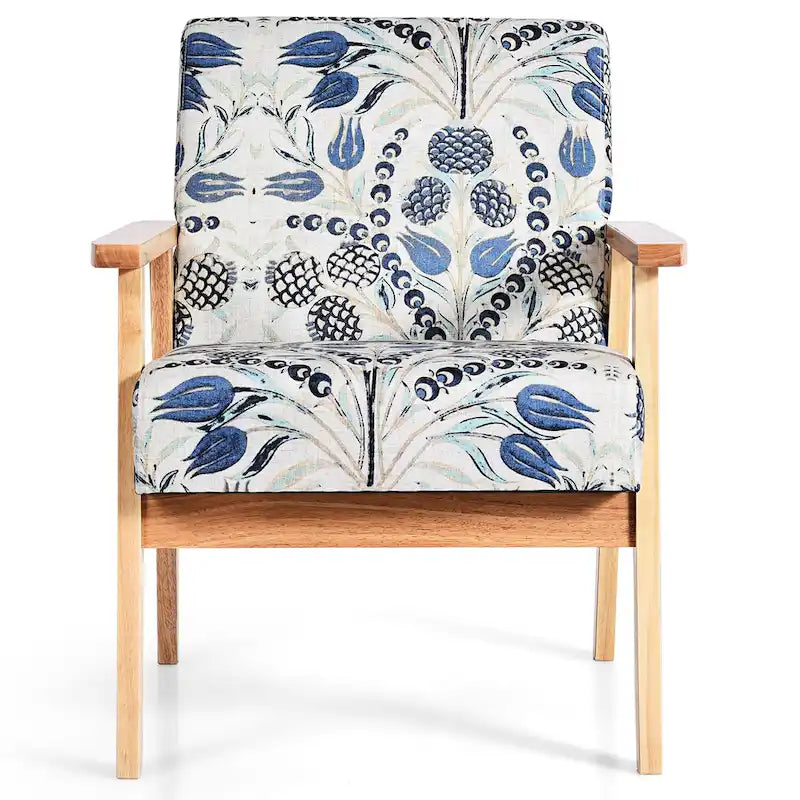 Fauteuil d'appoint rembourré pour bureau à domicile avec cadre en bois