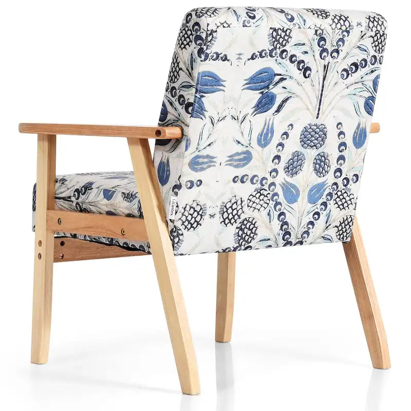 Fauteuil d'appoint rembourré pour bureau à domicile avec cadre en bois