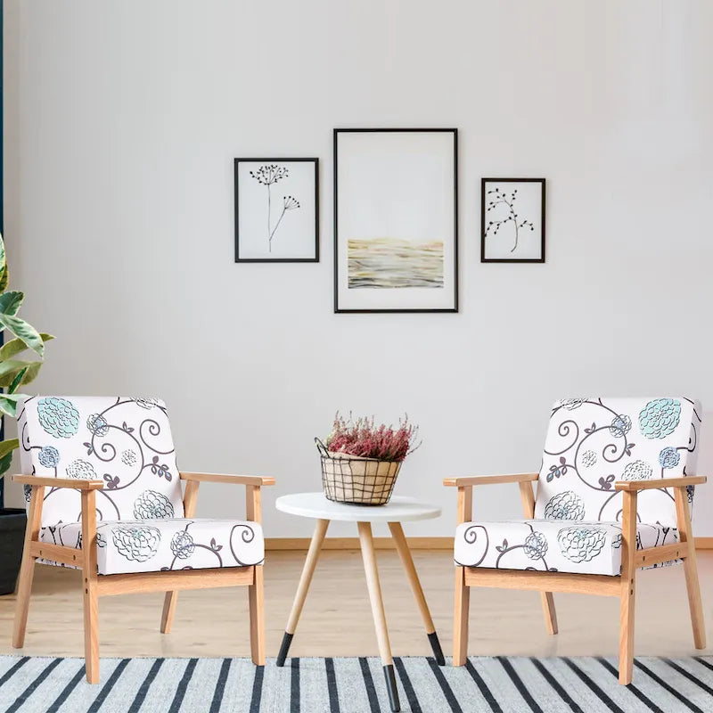 Fauteuil d'appoint rembourré pour bureau à domicile avec cadre en bois