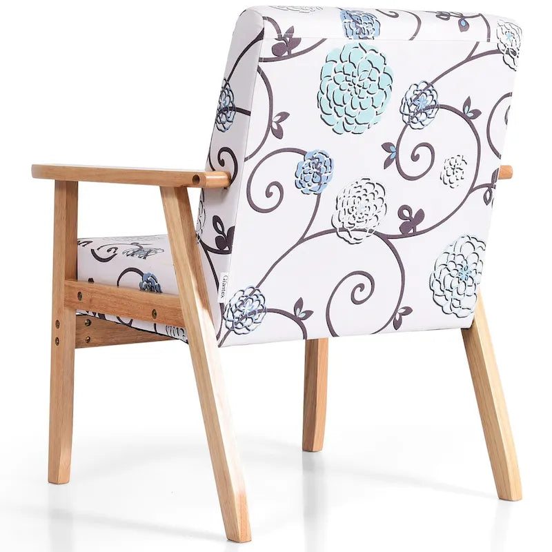 Fauteuil d'appoint rembourré pour bureau à domicile avec cadre en bois
